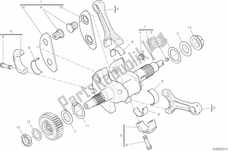 All parts for the Connecting Rods of the Ducati Multistrada 1260 S Touring Brasil 2020